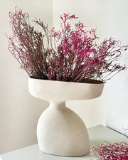 Hourglass Vase with Dried flower set